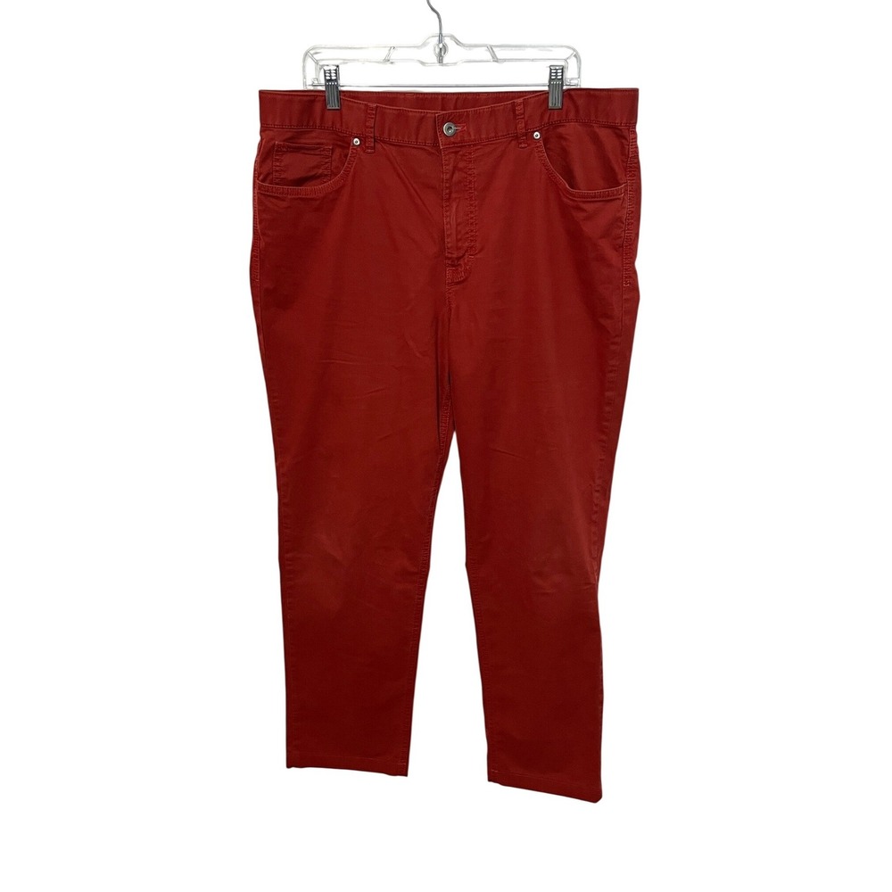 Bullock‎ & Jones Pants Mens 38/34 Red Noah-N Five Pocket Stretch Cotton Chinos